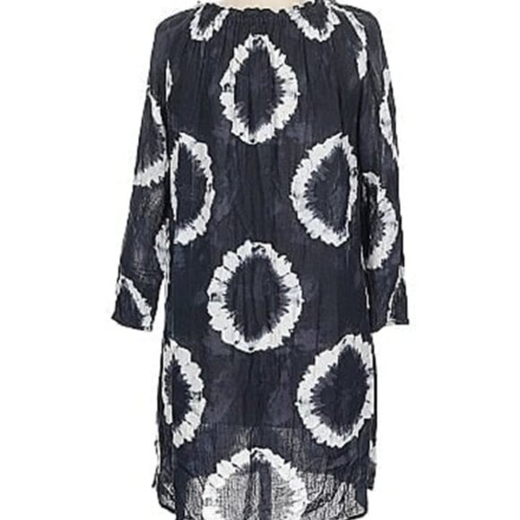MICHAEL KORS Navy/White On/Off Shoulder Cotton Tie Dye Dress w/Belt  NWT $140 - Picture 10 of 12